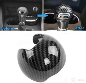 img 2 attached to 🚗 Carbon Fiber Print Gear Shift Knob Cover Trim for Audi A3/S3 2013-2020 - JIECHEN Sport Style Accessories