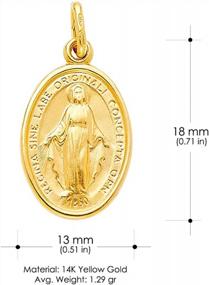 img 1 attached to 14K Yellow Gold Or White Gold Virgin Mary Miraculous Medal - Ioka
