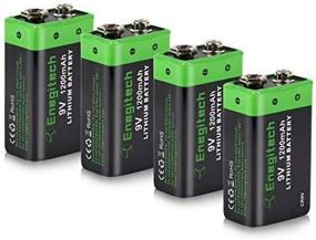 img 1 attached to Enegitech 4 Pack 9V 1200MAh Non-Rechargeable Li-Ion Batteries For Smoke Detector, Fire Alarm & Multimeter