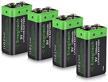 enegitech 4 pack 9v 1200mah non-rechargeable li-ion batteries for smoke detector, fire alarm & multimeter logo