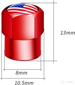 img 2 attached to Premium 4 Pack Metal Valve Stem Caps for Cars, SUVs, Bikes, Trucks & Motorcycles - Red with American Flag Design