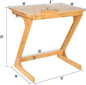 img 3 attached to Регулируемый приставной столик из бамбукового дивана с откидной столешницей - Z-образный столик YOURLITE для гостиной, офиса, спальни.