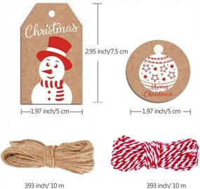 img 3 attached to 100-Pack Of Brown Kraft Paper Christmas Gift Tags With Jute Twine And Baker'S Twine For DIY Xmas Wrapping, Stamping, And Labeling Of Holiday Presents And Name Cards