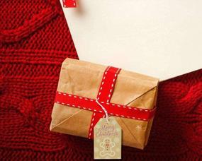 img 1 attached to 100-Pack коричневой крафт-бумаги Рождественские подарочные бирки с джутовой бечевкой и бечевкой для пекаря для самостоятельной рождественской упаковки, штамповки и маркировки праздничных подарков и именных карточек