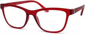img 4 attached to Stylish And Functional: SA106 Women'S Bi-Focal Reading Glasses With A Horn Rim Rectangular Frame