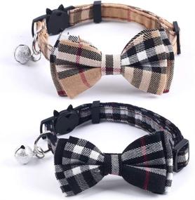 img 4 attached to 🐱 SuperBuddy Cat Collars: Stylish Breakaway Bow Bell Collars - 2 Pack Kitten & Cat Collar Set with Removable Bowtie - Perfect for Cats & Kittens!