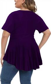 img 3 attached to Stylish Summer Tunics For Plus Size Women: Allegrace Short Sleeve Casual Tops For Leggings