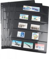 stamp pages for stamp album binder, 10 sheet (20 page) 5 rows pages for stamp collectors, professional pack (5 rows) logo