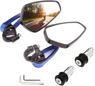 🔵 dreamizer universal motorcycle rear view mirrors - 7/8" handle bar end mirrors for standard, sport, dirt, and naked bikes - blue логотип