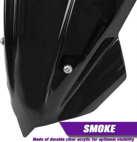 img 2 attached to 🏍️ Lorababer Motorcycle Windshield WindScreen Visor for Kawasaki Z400 Z250 (Smoke) - Enhance Airflow & Protect Against Wind Deflect