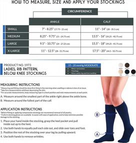 img 3 attached to Женские компрессионные носки до колена Truform - белая вязка в рубчик, средний размер, 15-20 мм рт.ст.