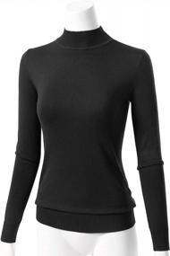 img 2 attached to Женские мягкие эластичные пуловеры с воротником под горло, легкие, с длинным рукавом (S-XL)