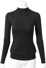 img 3 attached to Женские мягкие эластичные пуловеры с воротником под горло, легкие, с длинным рукавом (S-XL)
