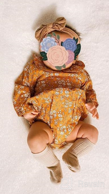 img 1 attached to Adorable Newborn Baby Girl Floral Print Romper With Ruffles And Long Sleeves review by Bob Roberts