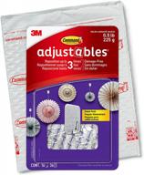 🔁 command adjustables clear repositionable hooks, 1/2 lb. capacity - set of 16 hooks with 36 strips, perfect for damage-free decoration logo