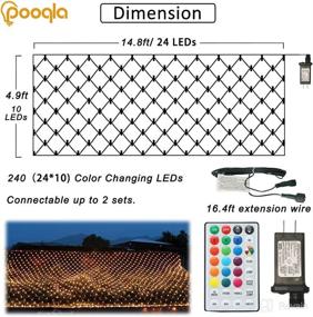 img 1 attached to 🎄 Outdoor LED RGB Net Lights, Color Changing Mesh Lights, 14.8x4.9ft, 240 LED Christmas Net Light Decorations, Connectable Plug in Waterproof Tree Light Bushes Wedding Garden Decor