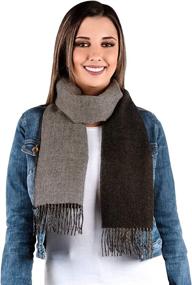 img 2 attached to 🧣 Inca Fashions - Alpaca Wool Scarf - 100% Pure Baby Alpaca - Reversible Double-Sided Contrast Scarf