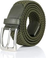 👔 elevate your style with bsllnek elastic braided stretch belts for men logo