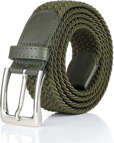 img 4 attached to 👔 Elevate Your Style with BSLLNEK Elastic Braided Stretch Belts for Men