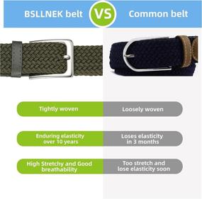 img 3 attached to 👔 Elevate Your Style with BSLLNEK Elastic Braided Stretch Belts for Men