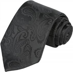img 1 attached to KissTies Mens Extra Long Tie Paisley Pattern Necktie + Gift Box (63'' XL)