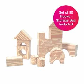 img 3 attached to Мягкие детские кубики Edushape из 80 предметов, напоминающие дерево, — развитие воображения и творчества у малышей и малышей