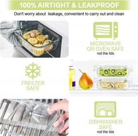 img 2 attached to Set Of 24 Bayco Glass Food Storage Containers With Airtight Lids, 10 Packs Of 1 Compartment BPA-Free And Leak-Proof Glass Lunch Bento Boxes