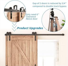 img 1 attached to ZEKOO Bypass Sliding Barn Door Hardware Kit For Double Doors, Single Track, Flat Track Roller, One-Piece Rail - Available In 4FT To 12FT Lengths, Perfect For Low Ceilings (6FT Single Track Bypass)