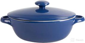 img 2 attached to 🍲 10 Strawberry Street Sienna Covered Casserole Set in Blue - 10" and 7" Bakeware Included