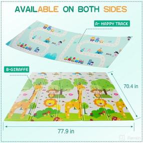 img 1 attached to 👶 78x71x0.6 Inch Foldable Baby Play Mat - Portable & Thick Anti-Slip XPE Crawling Mat - Reversible Foam Mat for Babies