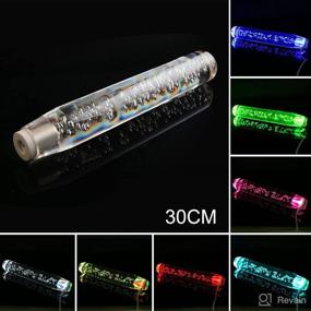 img 3 attached to 🌈 Multicolor Gradient LED Shift Knob - Geevorks 30cm Crystal Transparent Bubble Gear Shifter - Universal Automotive Interior Accessories