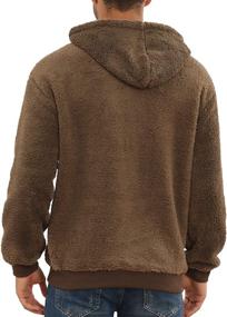 img 3 attached to Stay Cozy And Stylish This Winter With PEGENO Men'S Fuzzy Sherpa Hoodie Pullover