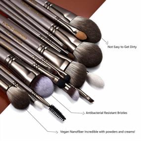 img 1 attached to 18PCS Makeup Brush Set Coffe And Makeup Brushes Cleaning Set