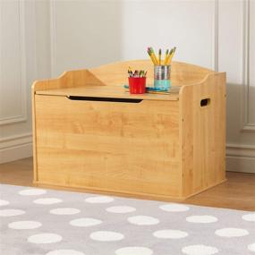 img 2 attached to 🎁 KidKraft Austin Wooden Toy Box/Bench: Natural Safety-Hinged Lid, Perfect Gift for Ages 3+ - Amazon Exclusive