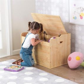 img 3 attached to 🎁 KidKraft Austin Wooden Toy Box/Bench: Natural Safety-Hinged Lid, Perfect Gift for Ages 3+ - Amazon Exclusive