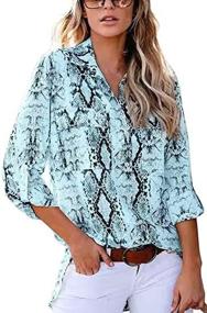 img 4 attached to Chic And Easy: TIKSAWON'S Floral Print V Neck Long Sleeve Shirts For Women