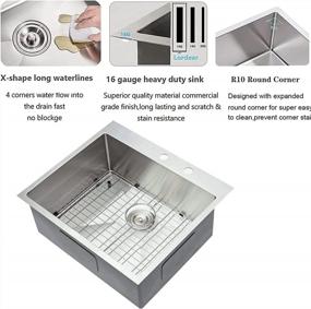 img 2 attached to Upgrade Your Kitchen With Lordear'S 25 Inch Stainless Steel Drop In Single Bowl Sink