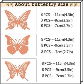 img 3 attached to Rose Gold 72Pcs 3D Butterfly Wall Decor - Removable Stickers For Bedroom, Living Room & Kids Room Birthday Party Decoration