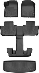 img 4 attached to 🚗 MAXLINER Floor Mats and Cargo Liner Set, Black, for 2017-2021 GMC Acadia with 2nd Row Bucket Seats - 3 Rows & Rear 3rd Row Coverage