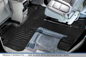 img 1 attached to 🚗 MAXLINER Floor Mats and Cargo Liner Set, Black, for 2017-2021 GMC Acadia with 2nd Row Bucket Seats - 3 Rows & Rear 3rd Row Coverage