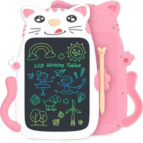 img 4 attached to 8,5-дюймовый цветной ЖК-планшет для рисования для детей - электронная доска для рисования, идеально подходит для маленьких девочек и мальчиков в подарок, в розовом цвете