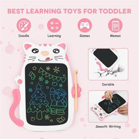 img 1 attached to 8,5-дюймовый цветной ЖК-планшет для рисования для детей - электронная доска для рисования, идеально подходит для маленьких девочек и мальчиков в подарок, в розовом цвете