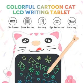 img 2 attached to 8,5-дюймовый цветной ЖК-планшет для рисования для детей - электронная доска для рисования, идеально подходит для маленьких девочек и мальчиков в подарок, в розовом цвете