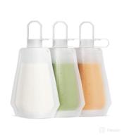 🍼 hofish silicone breastmilk storage bags: reusable, leak-proof & bpa free - 9oz/260ml, white (3 pack) логотип