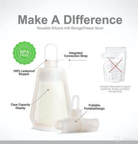 img 3 attached to 🍼 HOFISH Silicone Breastmilk Storage Bags: Reusable, Leak-Proof & BPA Free - 9oz/260ml, White (3 Pack)