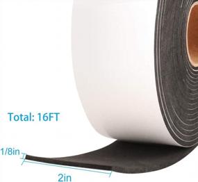 img 2 attached to High Density Foam Tape,2 Inch Wide X 1/8 Inch Thick Door Insulation Tape,Adhesive Weather Stripping For Doors Window,Foam Seal Proofing Tape,16 Feet Long
