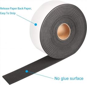 img 1 attached to High Density Foam Tape,2 Inch Wide X 1/8 Inch Thick Door Insulation Tape,Adhesive Weather Stripping For Doors Window,Foam Seal Proofing Tape,16 Feet Long