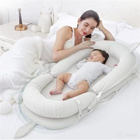 img 4 attached to Bellababy Baby Lounger: Portable & Foldable Snuggle Nest Bed with Co-Sleeper Support Seat, Soft & Breathable Mesh Surface – Ideal for Crib, Bassinet, Floor & Traveling (0-2 Years)