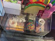 img 1 attached to Clear Plastic Tiered Divider Desk Organizer With Drawers - Perfect For Office Supplies, Makeup & Accessories! review by Nicholas Dobson