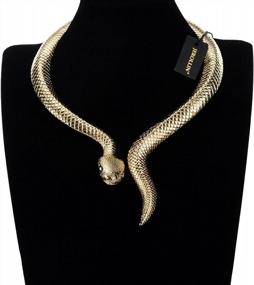 img 2 attached to Adjustable Snake And Crocodile Alligator Or Scorpion Chain Choker Collar Statement Bib Necklace Set In Fashion Silver, Gold, And Rose Gold For Women, Men, And Teens